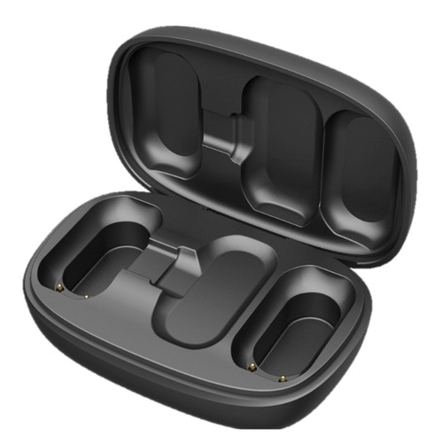PACK 2 MICROPHONES CRAVATE 2 EN 1 SANS FIL AVEC PINCE + BOITIER DE RECHARGE - TRANS. USB-C - HD NOISE CANC. ANC - NOIR - DEVIA