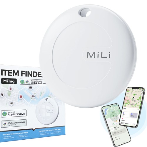 LOCALISATEUR D'OBJETS - TAG UNIVERSEL CERTIFIÉ APPLE FIND MY® ET ANDROID LOCALISATOR® - FORMAT PORTE CLÉS - BLANC - MILI