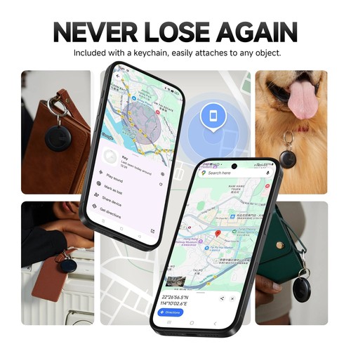 LOCALISATEUR D'OBJETS - TAG UNIVERSEL CERTIFIÉ APPLE FIND MY® ET ANDROID LOCALISATOR® - FORMAT PORTE CLÉS - BLANC - MILI