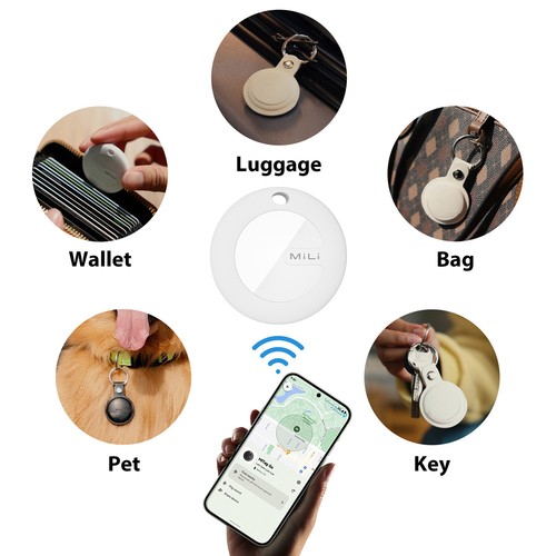 LOCALISATEUR D'OBJETS - TAG UNIVERSEL CERTIFIÉ APPLE FIND MY® ET ANDROID LOCALISATOR® - FORMAT PORTE CLÉS - BLANC - MILI