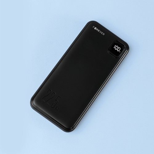 BATTERIE DE SECOURS 10 000 MAH 2 USB-A OUT + 1 USB-C IN/OUT - NOIR - FOREVER