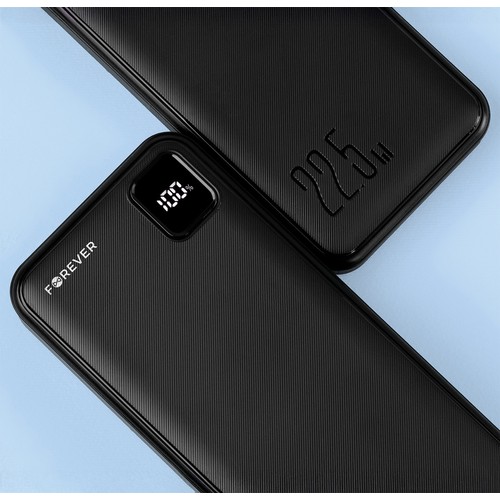 BATTERIE DE SECOURS 10 000 MAH 2 USB-A OUT + 1 USB-C IN/OUT - NOIR - FOREVER