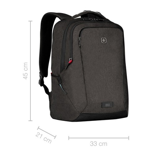 SAC À DOS POUR ORDINATEUR PORTABLE 16’’ AVEC POCHE POUR TABLETTE - MX PROFESSIONAL - GRIS CHINÉ - WENGER