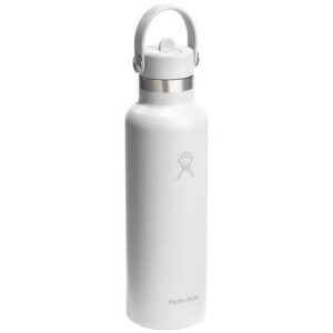 Gourde isotherme en acier inoxydable Hydro Flask à goulot standard, 621 ml, avec bouchon à paille