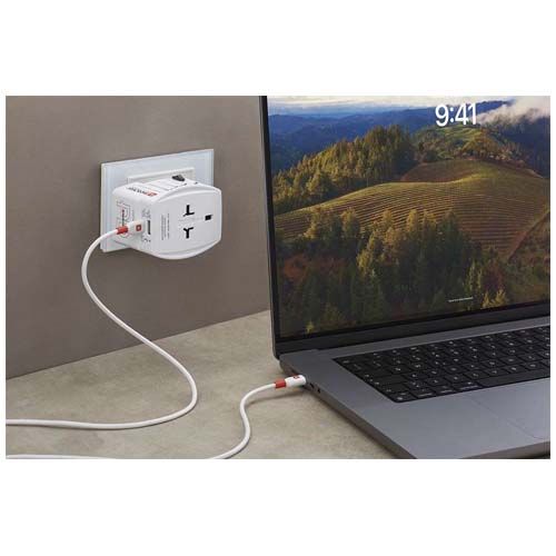 Adaptateur universel SKROSS® MUV AC65PD avec câble USB-C