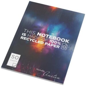 Cahier Novella Austen recyclé A5 à couverture souple de 50 feuilles