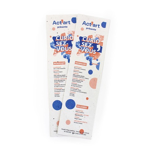 Marque-page papier graines 250g recto/verso