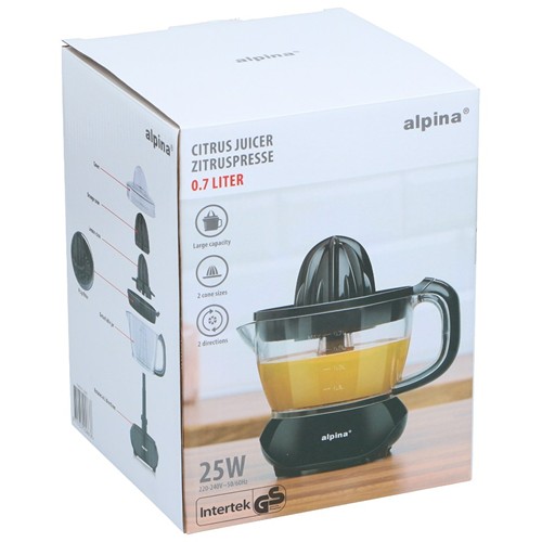 ALPINA Citrus Juicer 700ml 25W Black - Noir