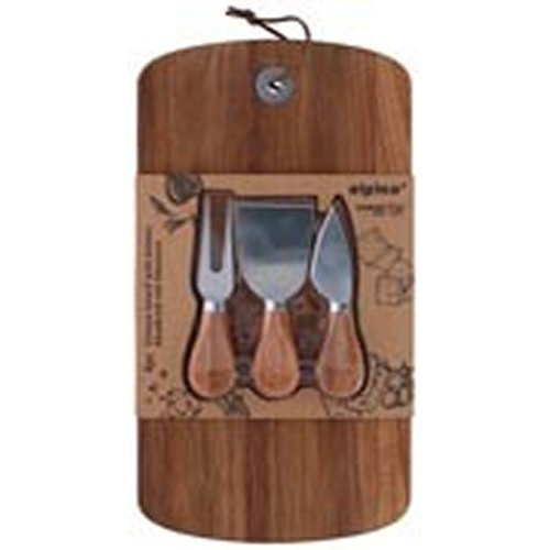 ALPINA Cheeseboard with Knives 320x17.5cm - Brun