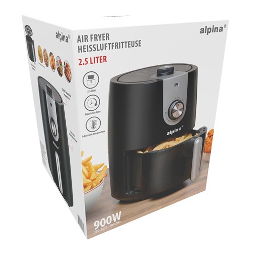 ALPINA Air Fryer 2.5L 900W 230V - Noir