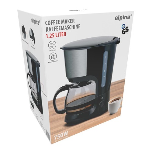 ALPINA Coffee Maker 750W 1.025L Black - Noir