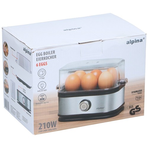 ALPINA Egg Boiler 230V 210W - Argent