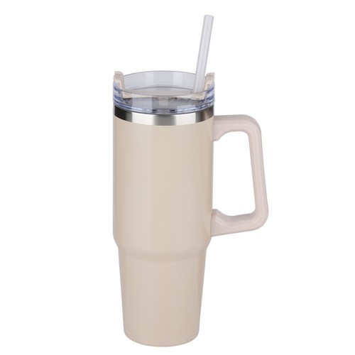 ALPINA Vacuum Mug with Straw 900ml - Black/White/Beige/Green