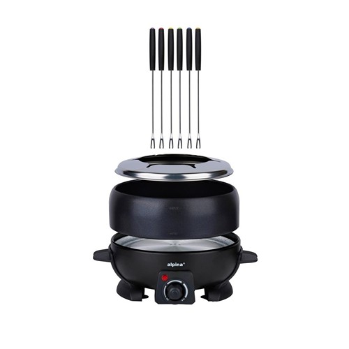 ALPINA Fondue Set 800W 2.3L Electric Black - Noir