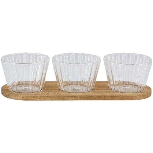 ALPINA Snack Serving Tray 31x10.5x6cm - Brun