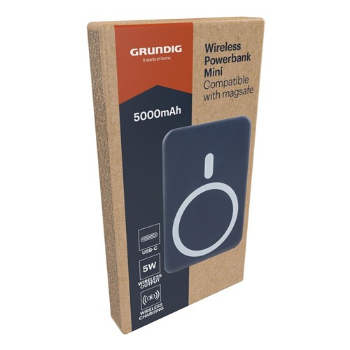 GRUNDIG Wireless Powerbank Mini 5000mAh Navy Blue - Bleu