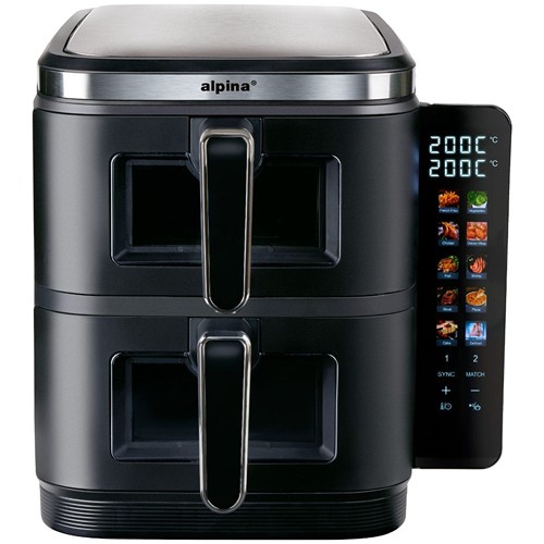 ALPINA Double Air Fryer 2x5.5L 2800W - Noir