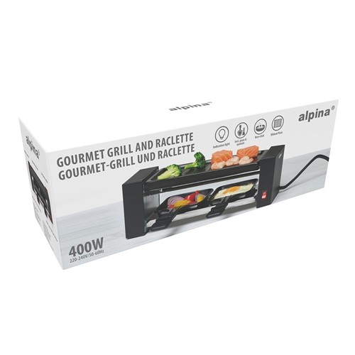ALPINA Raclette Grill 230V 400W - Noir