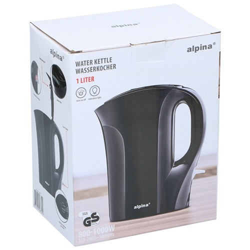 ALPINA Kettle 1L 800-1000W - Noir