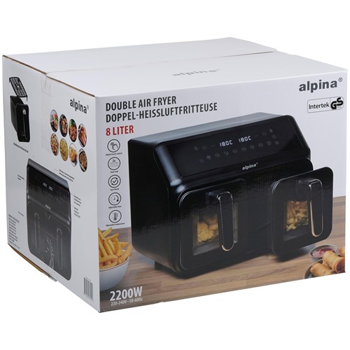 ALPINA Air Fryer 2x4L 1200W - Noir