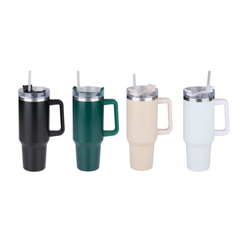 ALPINA Vacuum Mug with Straw 1.2L - Black/White/Beige/Green