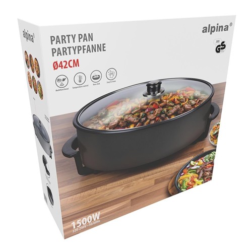 ALPINA Party Pan 1500W Ø42cm Electric - Noir