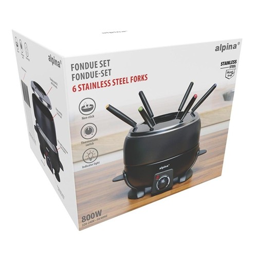 ALPINA Fondue Set 800W 2.3L Electric Black - Noir