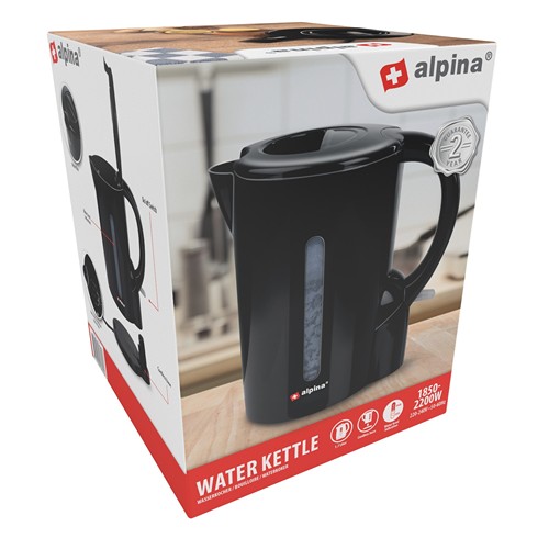 ALPINA Water Kettle 1.7L 2200W - Noir
