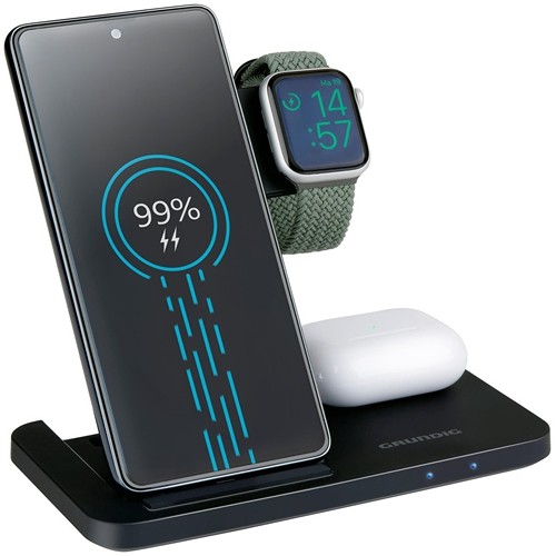 GRUNDIG Wireless Charger 3-in-1 160x150x15mm - Noir