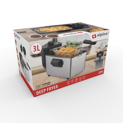 ALPINA Deep Fryer 3L 2000W - Argent