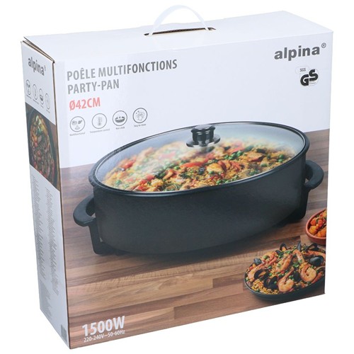 ALPINA Party Pan 1500W Ø42cm Electric - Noir
