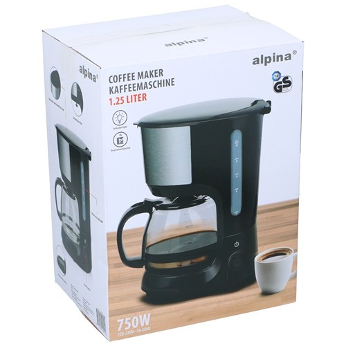 ALPINA Coffee Maker 750W 1.025L Black - Noir