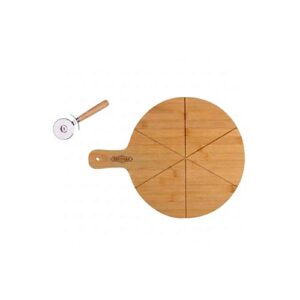 ALPINA Pizza Board Ø34cm With Knife - Brun