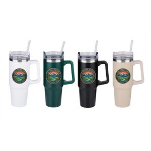 ALPINA Vacuum Mug with Straw 900ml - Black/White/Beige/Green