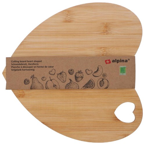 ALPINA Heart Shaped Cutting Board 27x26cm - Brun