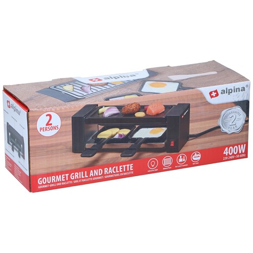 ALPINA Raclette Grill 230V 400W - Noir