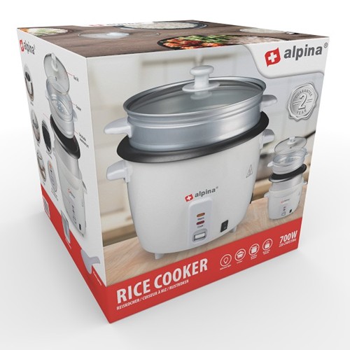 ALPINA Rice Cooker 1.8L 700W - Blanc