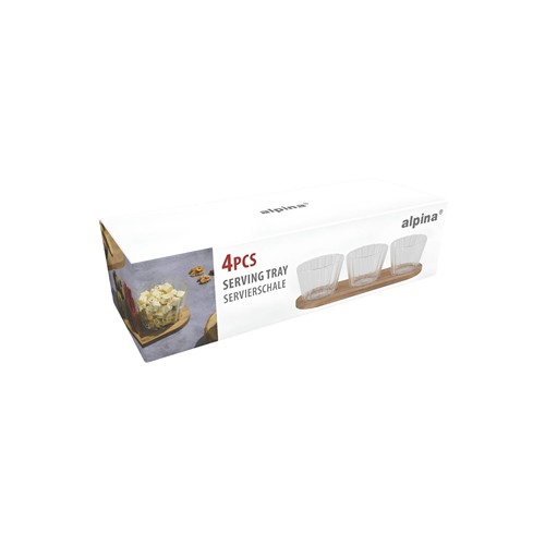 ALPINA Snack Serving Tray 31x10.5x6cm - Brun