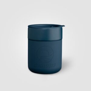 Obsidian - Mug en Céramique et Silicone Mat de 295 ml avec Couvercle