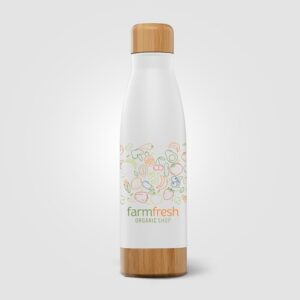 Ibiza Bamboo - 650 ml Bouteille en acier inoxydable à double paroi