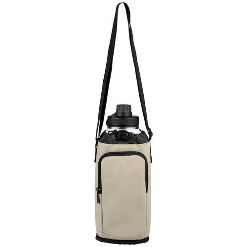 Sac porte-bouteille Malmö en PU recyclé avec poche zippée – 1,77 L